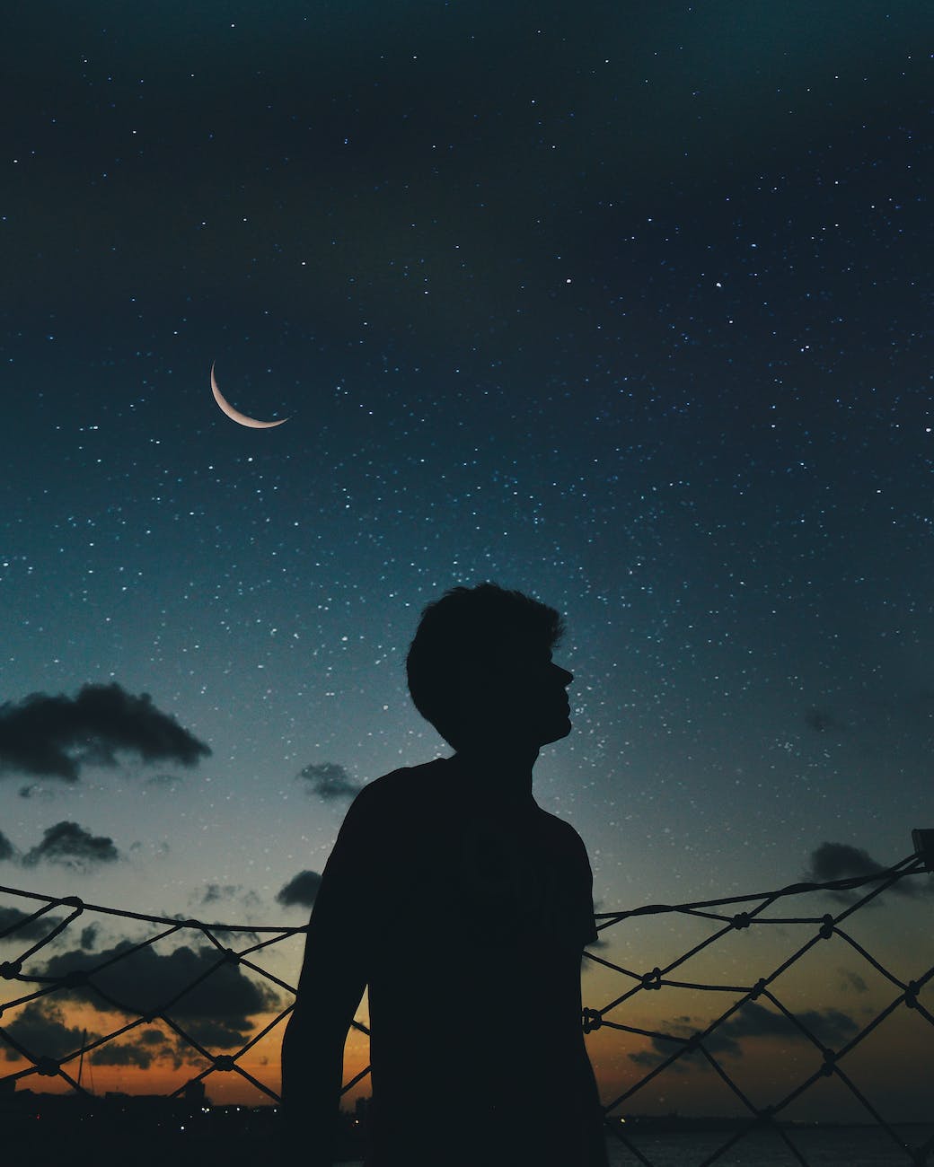 silhouette of man during nighttime